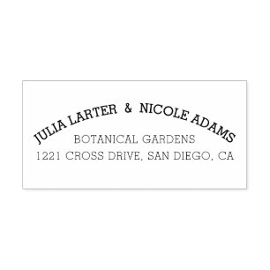 Purple Orange Boho Wildflower Foliage Wedding Self-inking Stamp