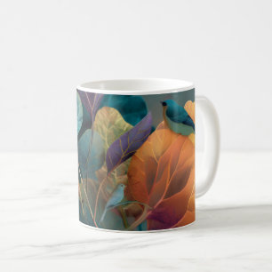 Purple & Orange Botanical Birds Mug
