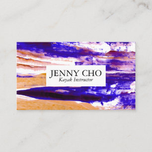 Purple orange colorful paint stripe business card