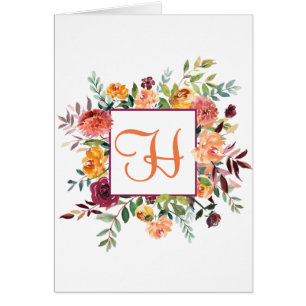 Purple & Orange Floral Monogram Design Customised