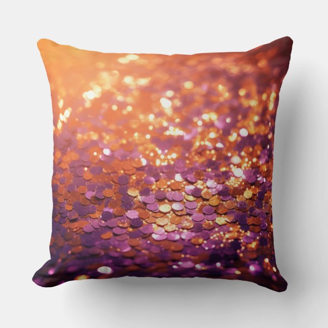 Purple Orange Glitter Background-77996 Cushion (Front)