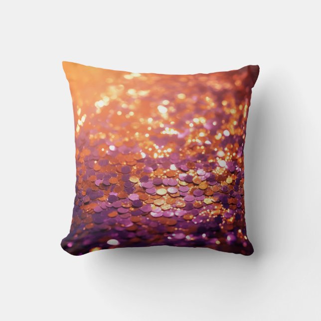 Purple Orange Glitter Background-77996 Cushion (Front)