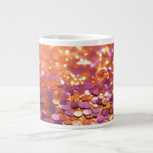 Purple Orange Glitter Background-77996 Large Coffee Mug