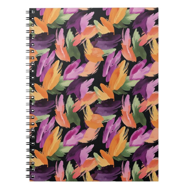 Purple Orange Green Yellow Abstract Notebook (Front)