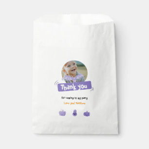 Purple & orange Halloween birthday party thank you Favour Bag
