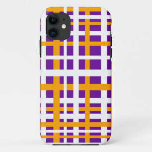 Purple & Orange Interlocking Stripes iPhone 11 Case