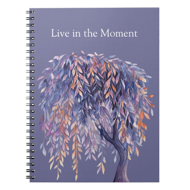 Purple Orange Leaves Tree Notebook (Front)