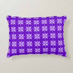 PURPLE & ORANGE MARDI GRAS STAR PATTERNS DECORATIVE CUSHION