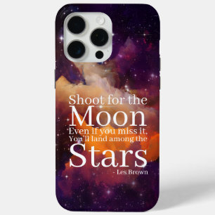 Purple Orange Nebula Inspirational Quote iPhone 15 Pro Max Case