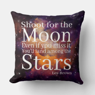 Purple Orange Nebula Inspirational Quote Cushion