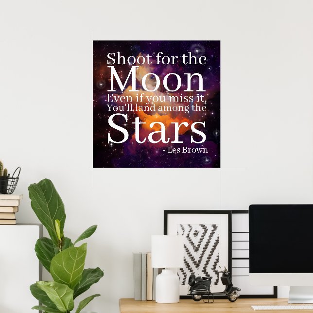 Purple Orange Nebula Inspirational Quote Poster (Home Office)