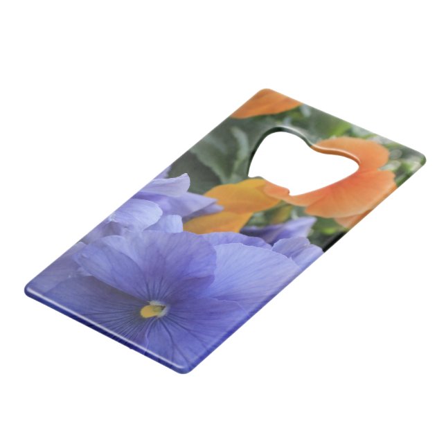 Purple & Orange Pansies w/ Green Floral Photo 4810 (Front Angled)