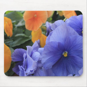Purple & Orange Pansies w/ Green Floral Photo 4810 Mouse Pad