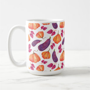 PURPLE & ORANGE PUMPKINS & EGGPLANTS COFFEE MUG