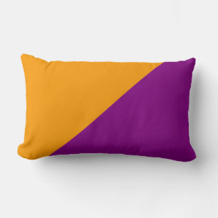 Purple & Orange Solid Colour Background Lumbar Cushion