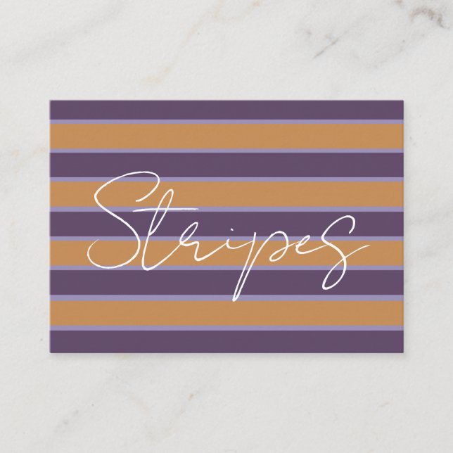 Purple Orange Stripes  Business Card (Front)