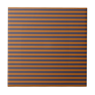 Purple Orange Stripes Pattern Ceramic Tile