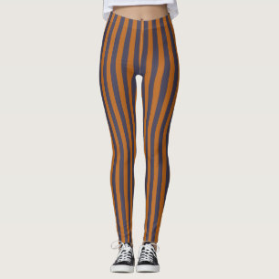 Purple Orange Stripes Pattern Leggings