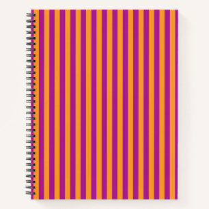 Purple Orange Stripes Seamless Pattern Notebook