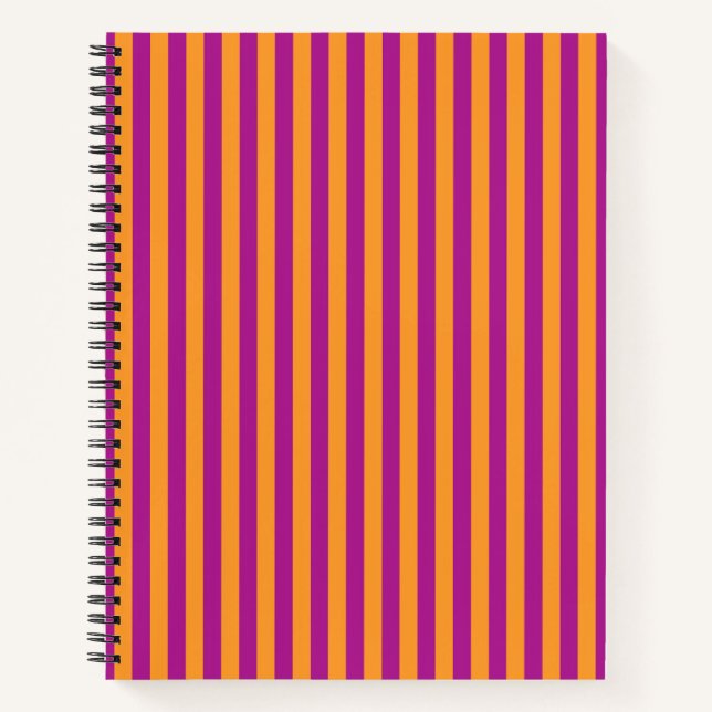 Purple Orange Stripes Seamless Pattern Notebook (Front)