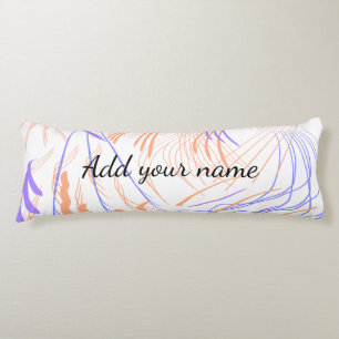 Purple orange watercolor abstract add name text th body cushion