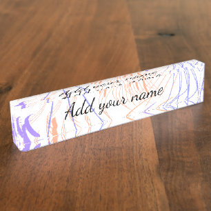 Purple orange watercolor abstract add name text th nameplate