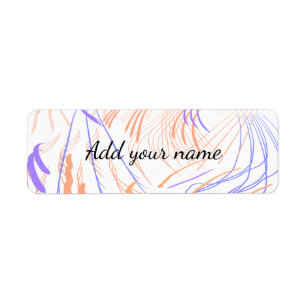 Purple orange watercolor abstract add name text th return address label