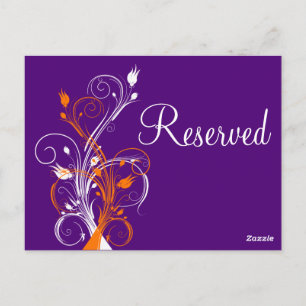 Purple Orange White Floral "Reserved" Postcard