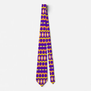 purple orange yellow ornament pattern tie