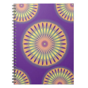 Purple Orange Yellow Psychedelic Mandala Notebook