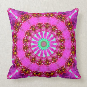 Purple Orchid Abstract Mandala No 2 Throw Pillow