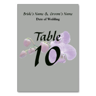 Purple Orchid and Buds Wedding Products Table Number