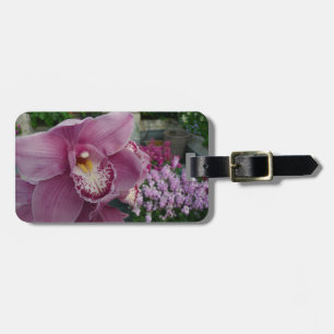 Purple Orchid and Garden Colourful Floral Luggage Tag