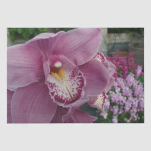Purple Orchid and Garden Colourful Floral Tissue Paper
