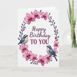 Purple Orchid Birthday Card