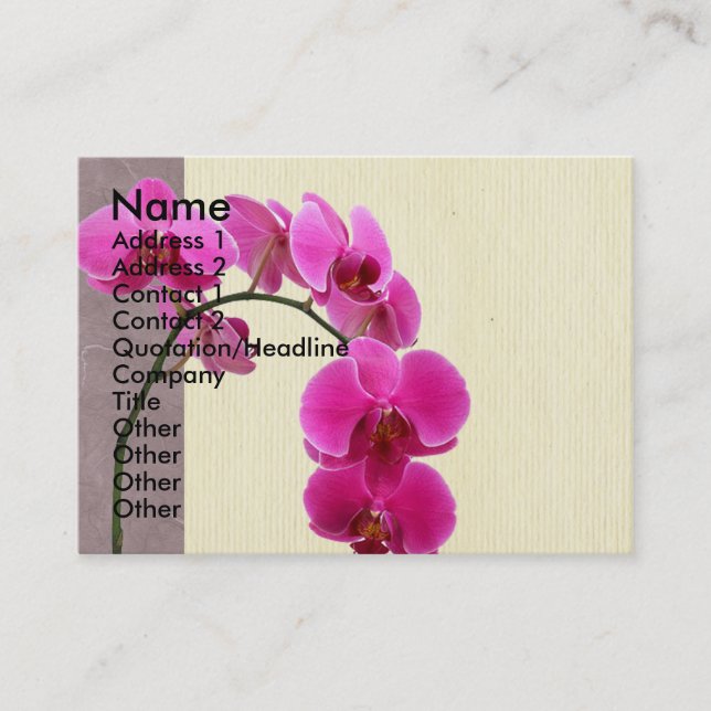 Purple orchid business card (Front)