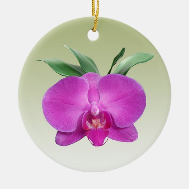Purple Orchid Ceramic Ornament (Front)