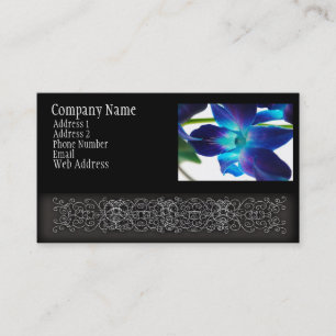 Purple Orchid Close Up on White Business Card