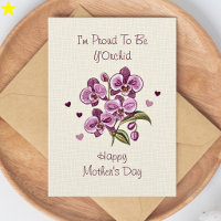 Purple Orchid Embroidery Typography Mother's Day