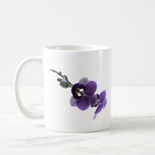 Purple orchid flower, mug (Left)