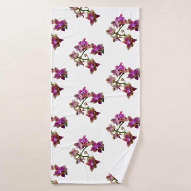 PURPLE ORCHID FLOWER Towel (Bath Towel)