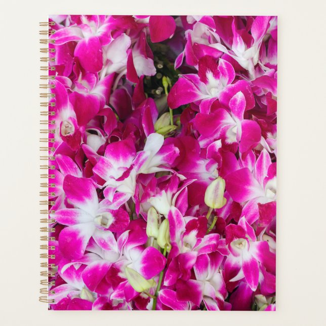 Purple orchid flowers background planner (Front)