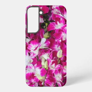 Purple orchid flowers background samsung galaxy case