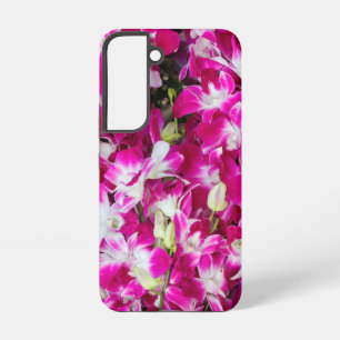Purple orchid flowers background samsung galaxy case