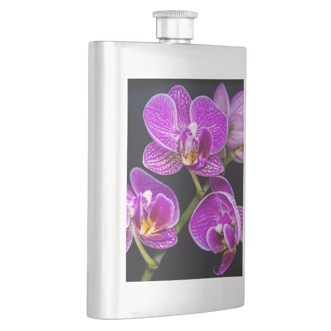 Purple orchid hip flask (Right)