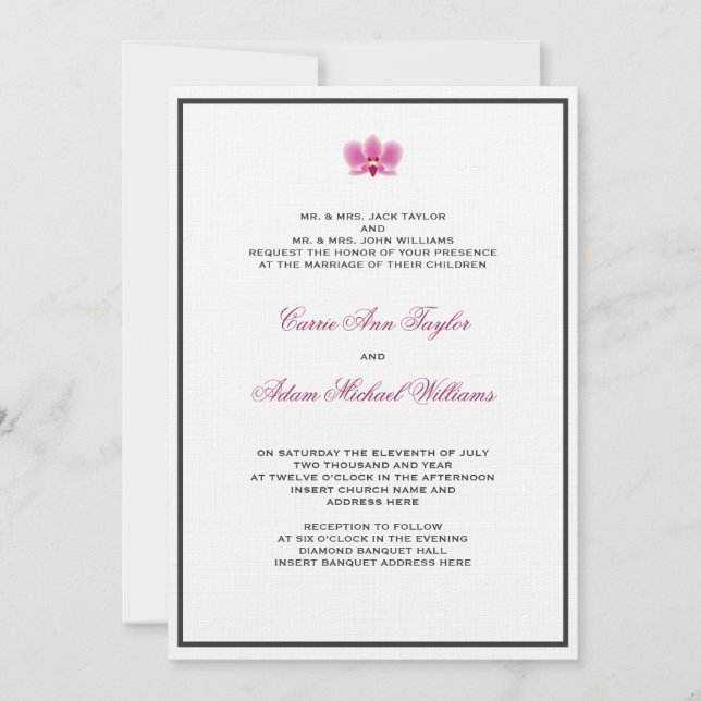 Purple Orchid Invitation (Front)