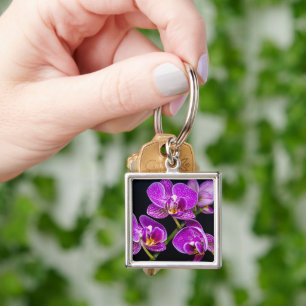 Purple orchid key ring