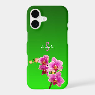 Purple Orchid on Green Phone case