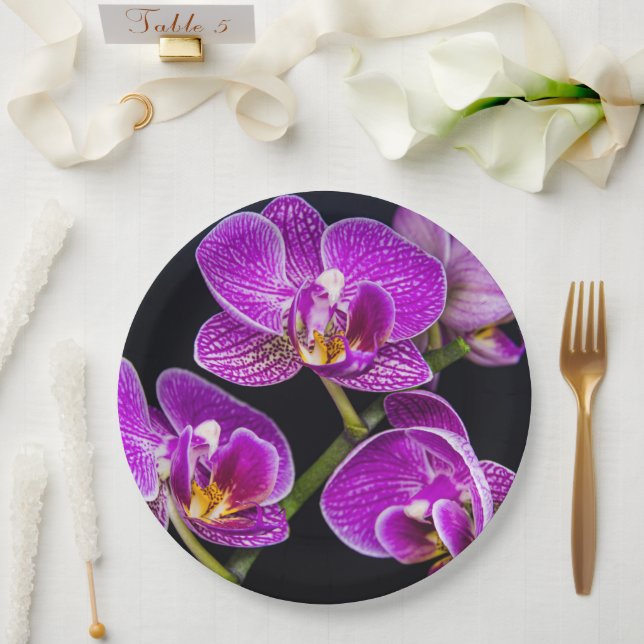 Purple orchid paper plate (Wedding)