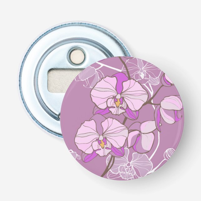 Purple Orchid Pattern Bottle Opener (Front)